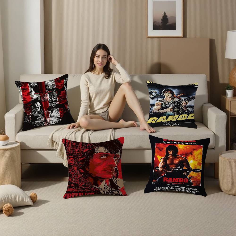 Rambo First Blood Kuddfodral Tecknad Gåva Kuddfodral Sovrum Hem Soffa Stol Sits Dekor Kuddfodral