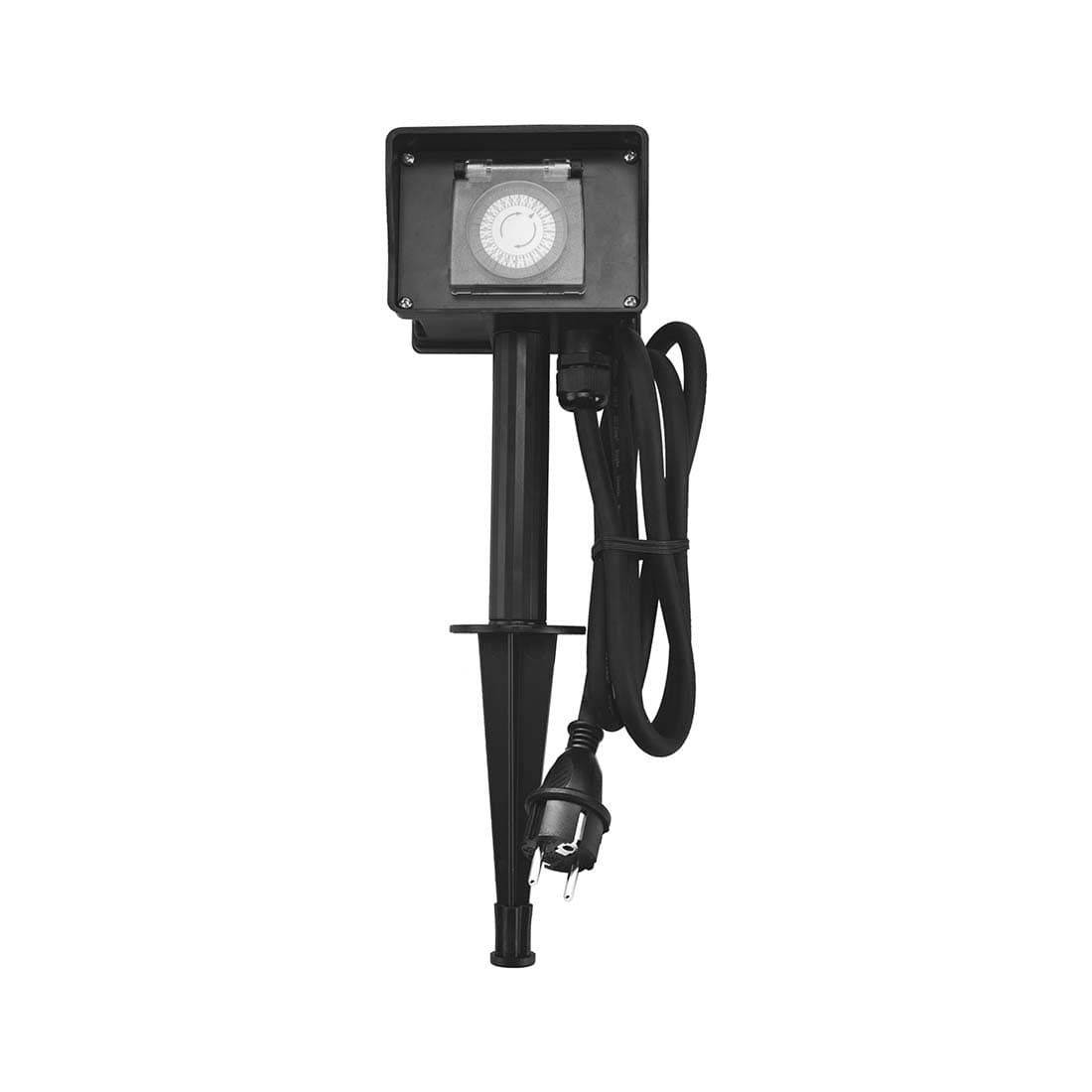 Udendørs stikkontakter - 2 udtag - Med Timer - 1,5m ledning
