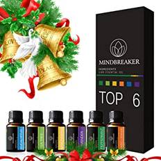 Organisk aromaterapi eterisk olja set – 6 flaskor för alla oljediffusor, eukalyptus, lavendel, tea tree, citrongräs, söt apelsin, pepparmynta för hem, kontor, sömn, meditation