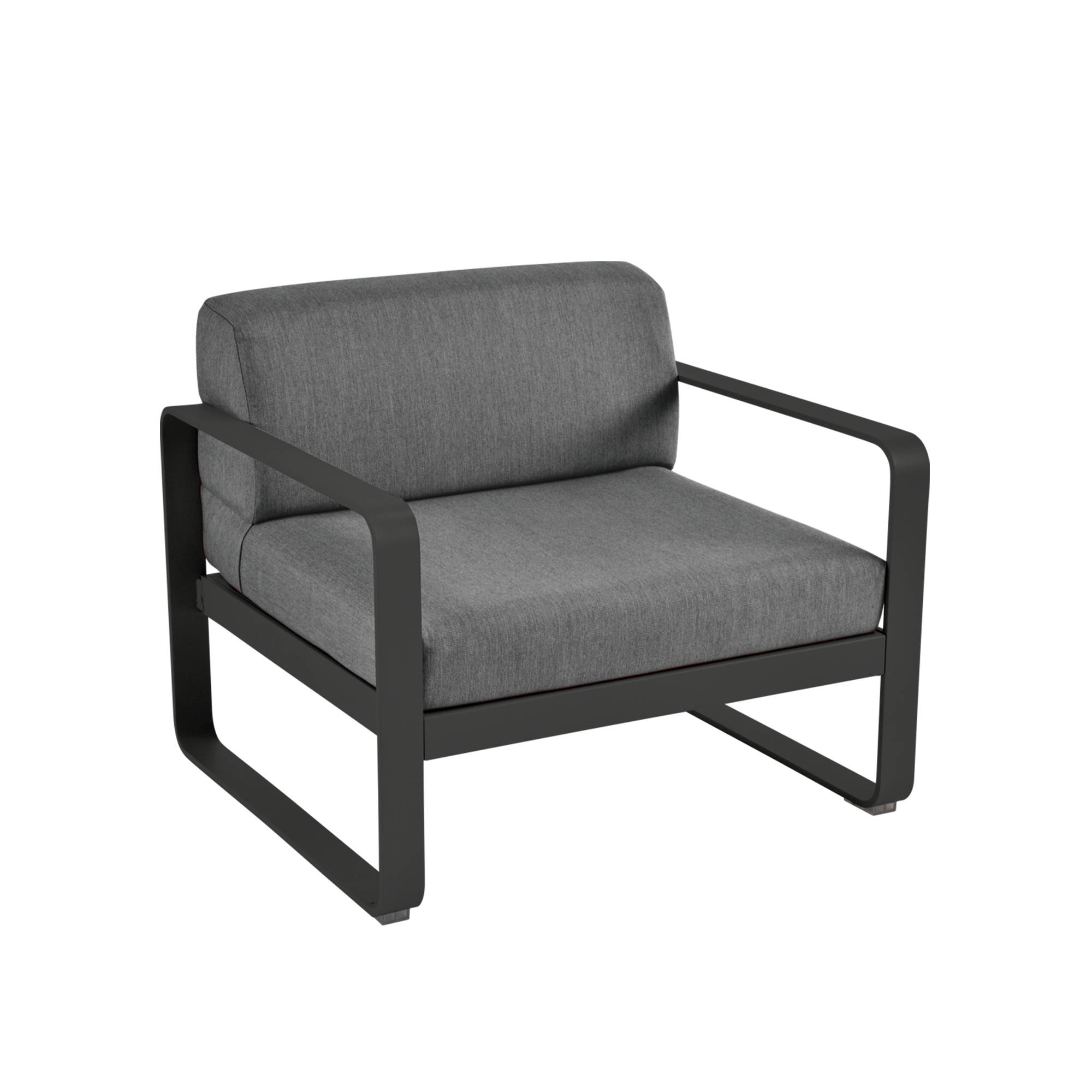Fermob - Bellevie Armchair Graphite Grey Cushions, Liquorice - Utomhusfåtöljer - Pagnon & Pelhaître - Svart - Metall/Plast