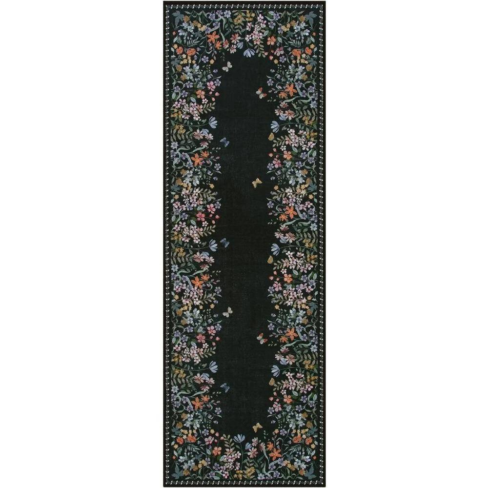 Hallway Carpet Runway Long Rug Machine Washable Folding Non-slip Floor Mat Spring Flower Home Decoration Rugs for Living Room 50x160cm
