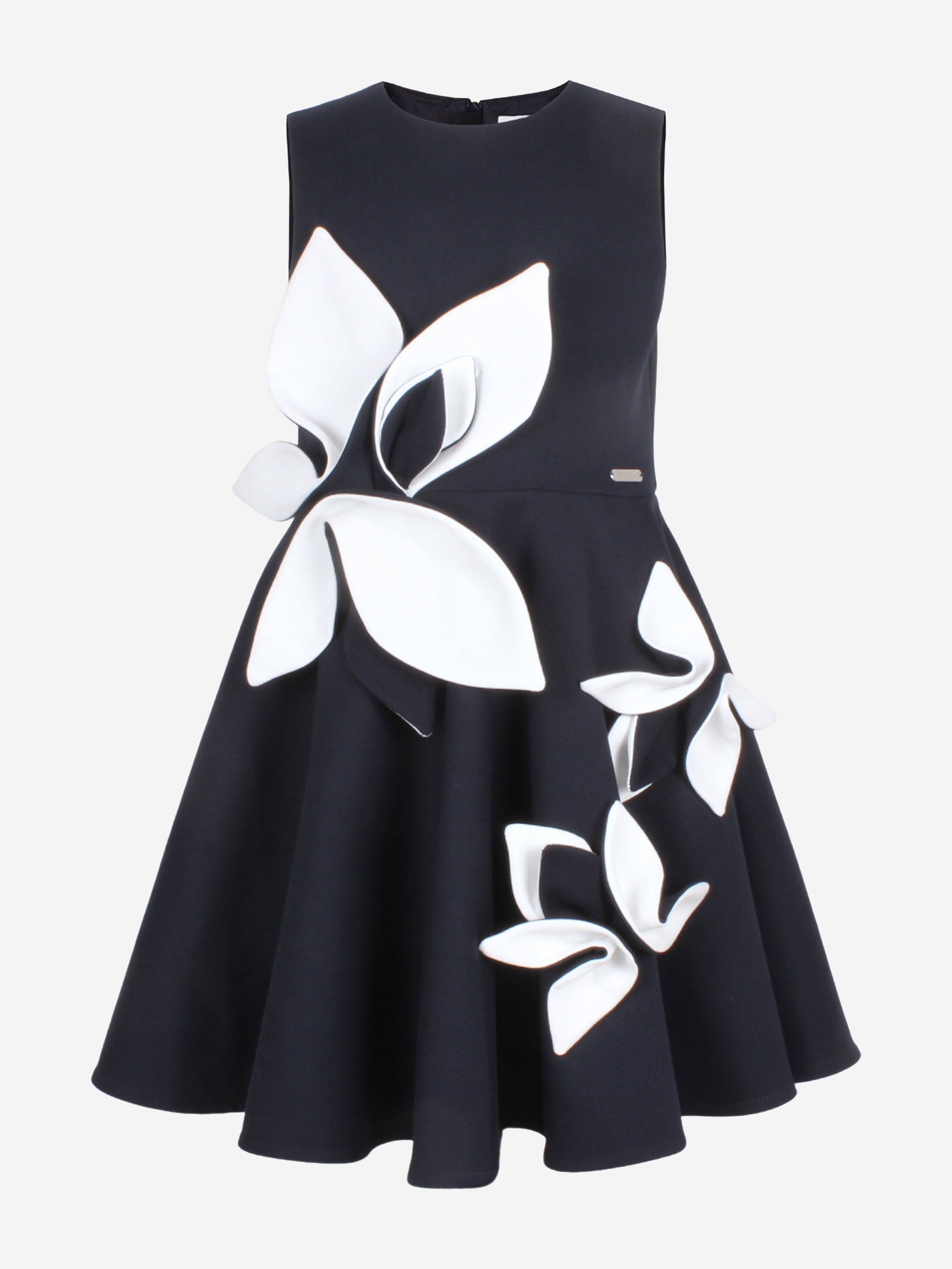Jessie And James Girls Magnolia Sleeveless Dress in Navy - Navy / 10 Yrs (10 Yrs)