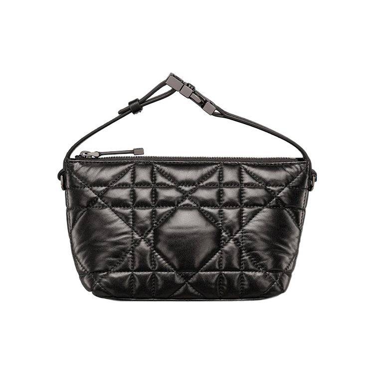 Dior Travel Nomad Oversized Woven Leather Lunch Box Clutch Women clutch Black Silver S5553BMIG-M900 Basic Set (Bag+Dust Bag)