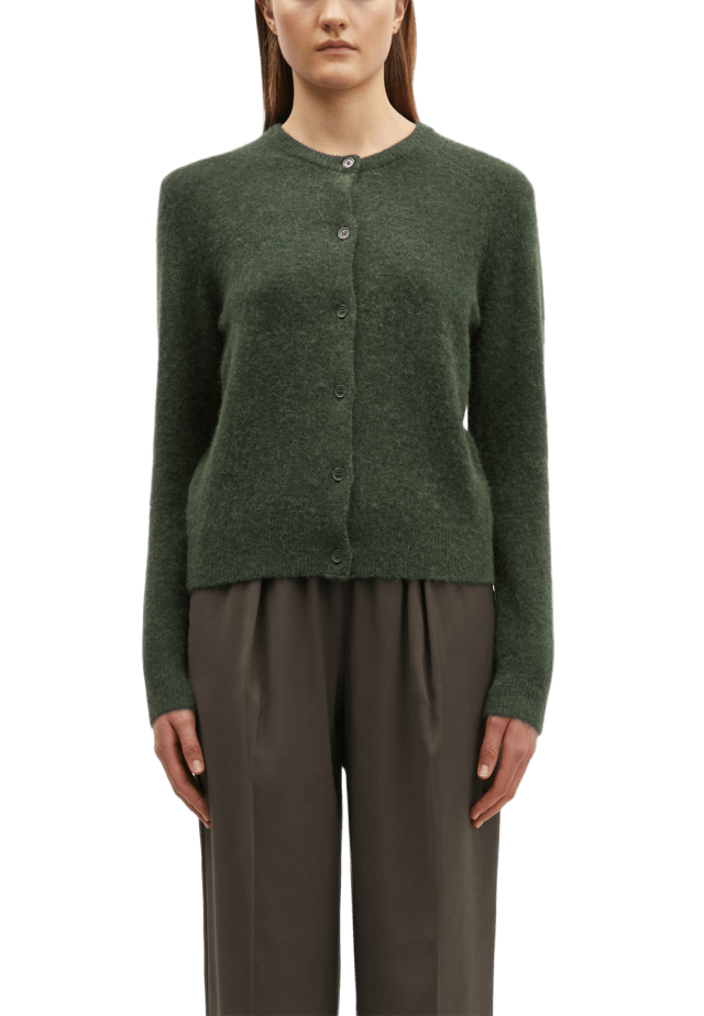 SAMSOE Nor short cardigan 7355 Stickat Dam Grön L
