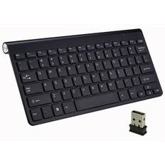 Trådløst tastatur, Mini Usb, Ergonomisk, Lydløst, Gummi til pc, bærbar computer, tv, computer