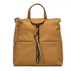 Gianni Chiarini, Taske, Dame, Brun, ONE SIZE, Læder, Læder rygsæk med frontlommer og lynlåslukning
