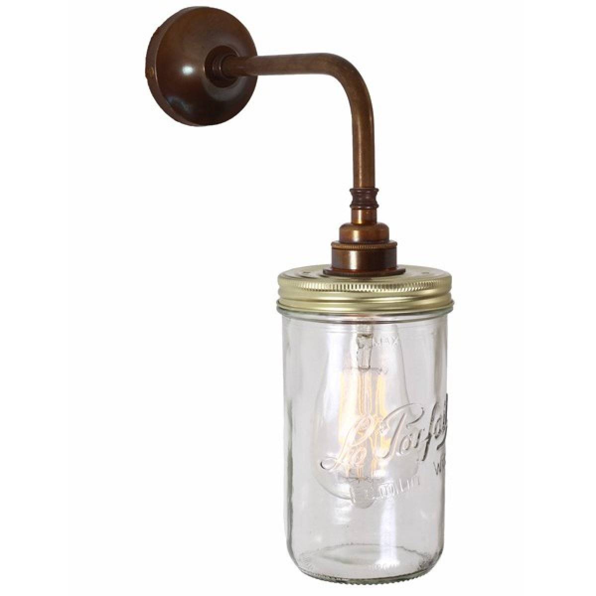 Vägglampa Jam Jar, Antique Brass