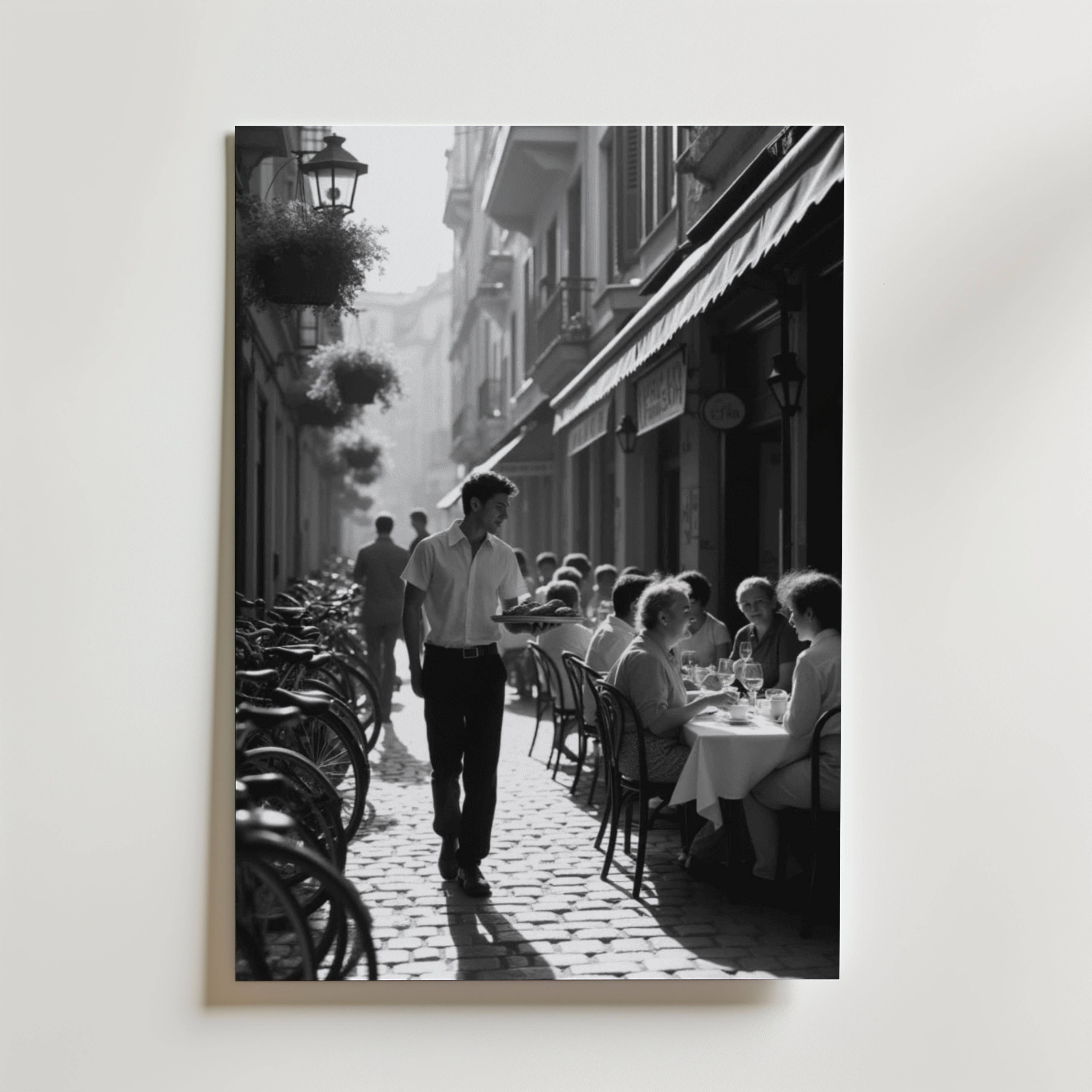 Charming Street Caf� Poster - Fine Art Poster 30x40 cm