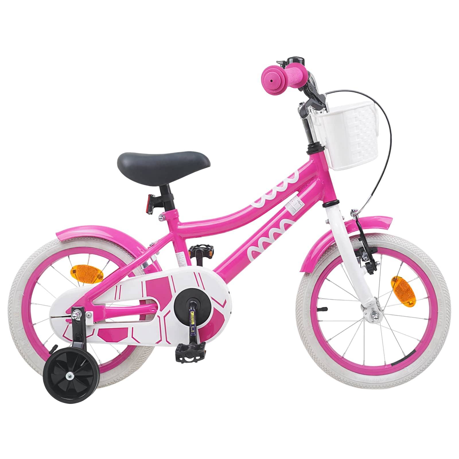 vidaXL Barncykel 14 Tum från 3-5 år gammal Rosa