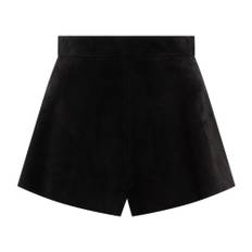 Max Mara, Shorts, Dam, S, Mocka, Svarta Mocka Flare Bermudas