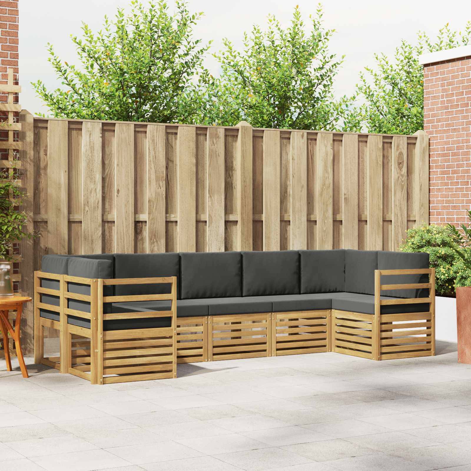 vidaXL Sektionalsofa sæt 7 pcs Hvid og antracit 304 x 126,5 x 73 cm