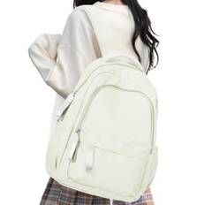 HYC00 Ryggsäck Dam Skolryggsäck för Flickor Pojkar Ryggsäck för Kvinnor Vardagsresor Skolväskor Tonåringar Skolväska Vattentät 14 Tums Laptop Backpack Dagsryggsäck Lätt College Bokväska,Beige