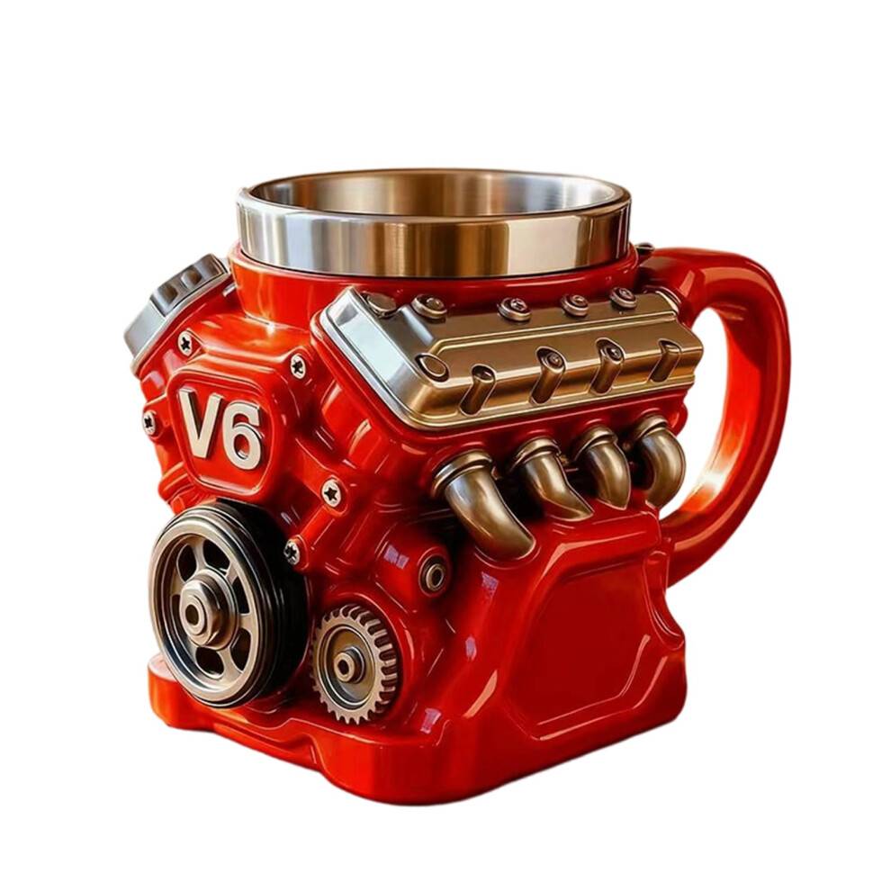 Rustfrit stål V8-motor kaffekrus 355 ml
