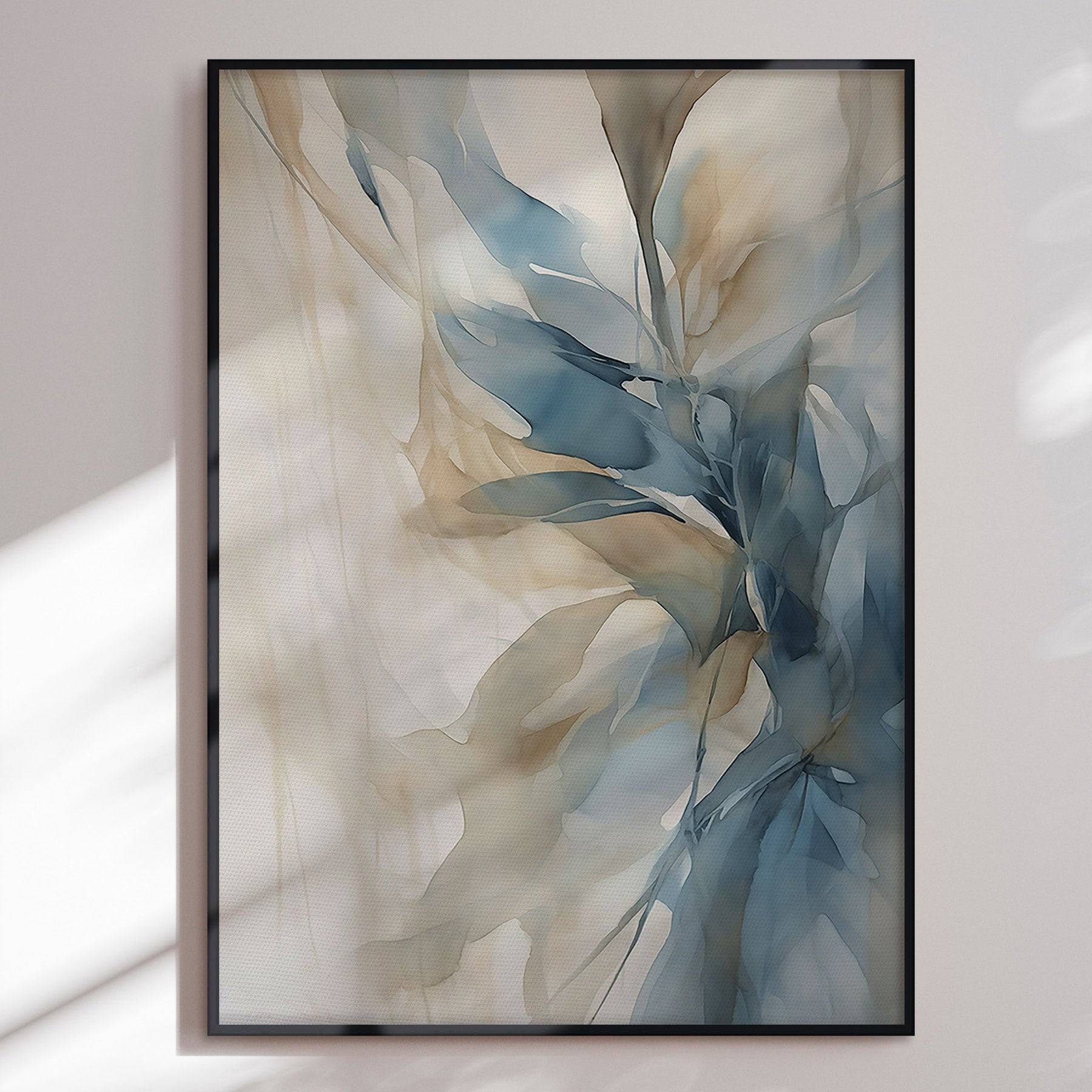 Premium Maleri Med Sort Ramme - Blue Storm Iii - E. Thorne - Str: 70 x 100 Cm