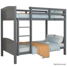 Single Bed Frames Slumber Single Bunk Bed Frame Solid Pine 2 In 1 Modular Design Convert To Beds Grey One Size vit