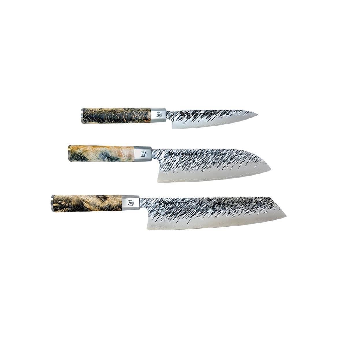 Satake Ame knivset med Petty, Santoku & Kiritsuke