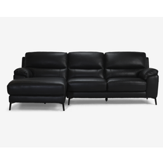 Sofa m/Chaiselong Sort Læder Venstre Violino