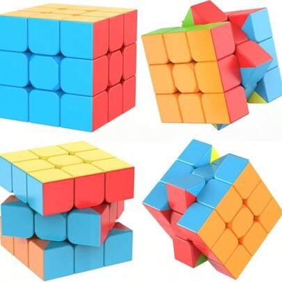 3x3 för tonåringar, tävlingskub för nybörjare 5,2*5,2 cm, slät pusselkub, pedagogisk leksak för intelligensutveckling för studenter, stresslindrande p - Multifärgad (2 Rubiks kuber,1 Rubiks kub)