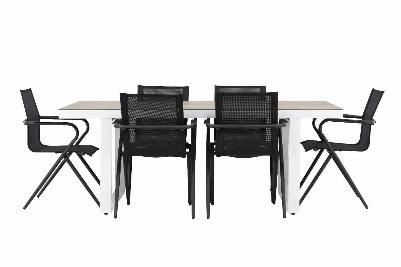Merlo & Alina - 90×200 cm med 6 stolar - Matgrupper utomhus