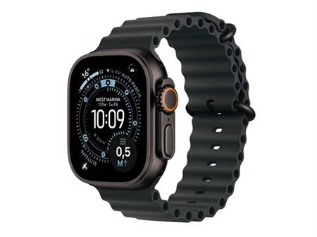 Apple Watch Ultra 3 GPS + Cellular 49mm Black Titanium Case with Black Ocean Band.