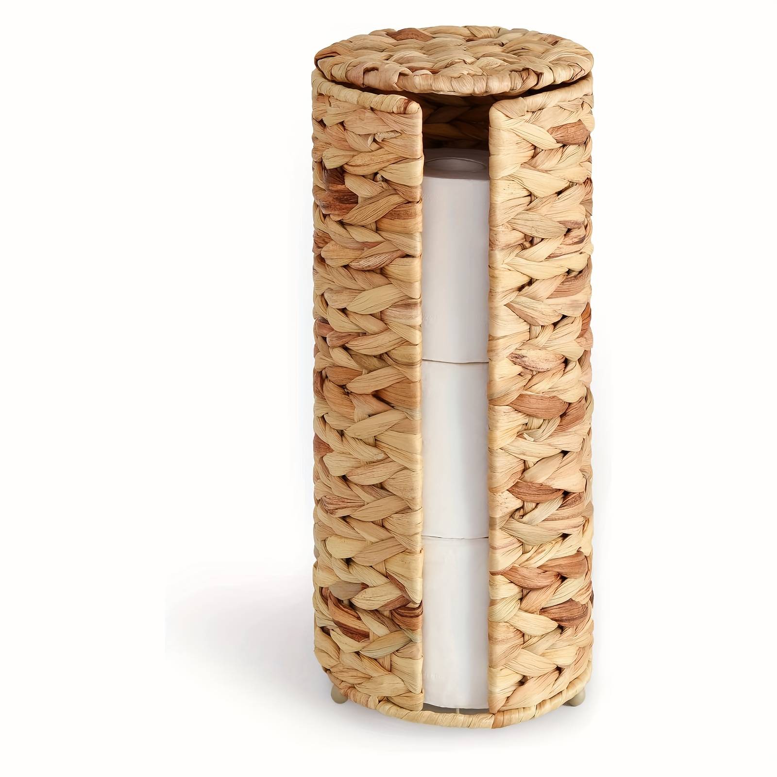 Free Standing Toilet Paper Holder Stand For Bathroom, 3 Rolls Of Toilet Tissue Storage, Toilet Roll Holder Stand With Lid, Toilet Paper Storage Containers