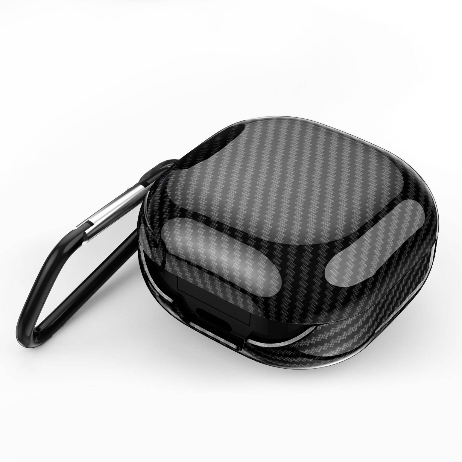 För samsung galaxy buds live fodral kolfiber med nyckelring pc hårt stötskydd lyx för galaxy buds 2 fodral /pro fodral - För knoppar lever