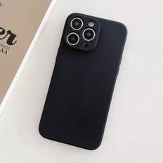 Svart rak kant anti-drop material telefonfodral kompatibelt med Apple///Redmi/VIVO/OPPO (Multi-size)