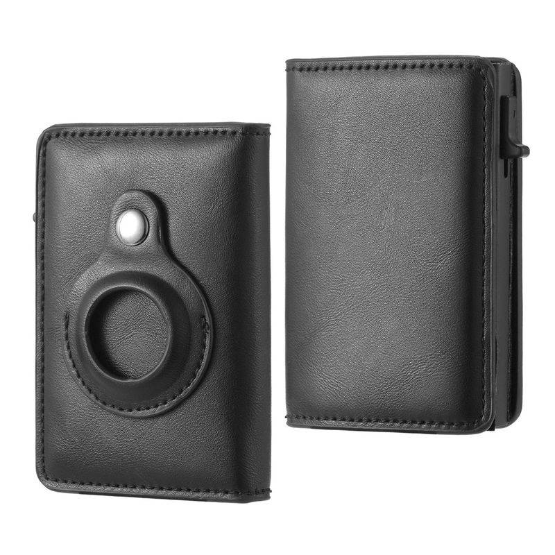 RFID kortholder med Bluetooth tracker og pop-up funktion i PU-læder – sort