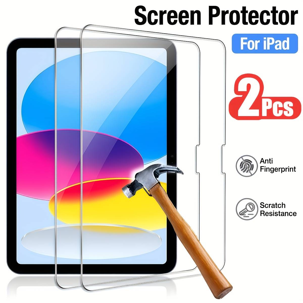 2 Pack Screen Protector for iPad 11th Gen A16 11" & 10th Gen 10.9" Tempered Glass 9H HD Anti-Scratch Apple Pencil Compatible