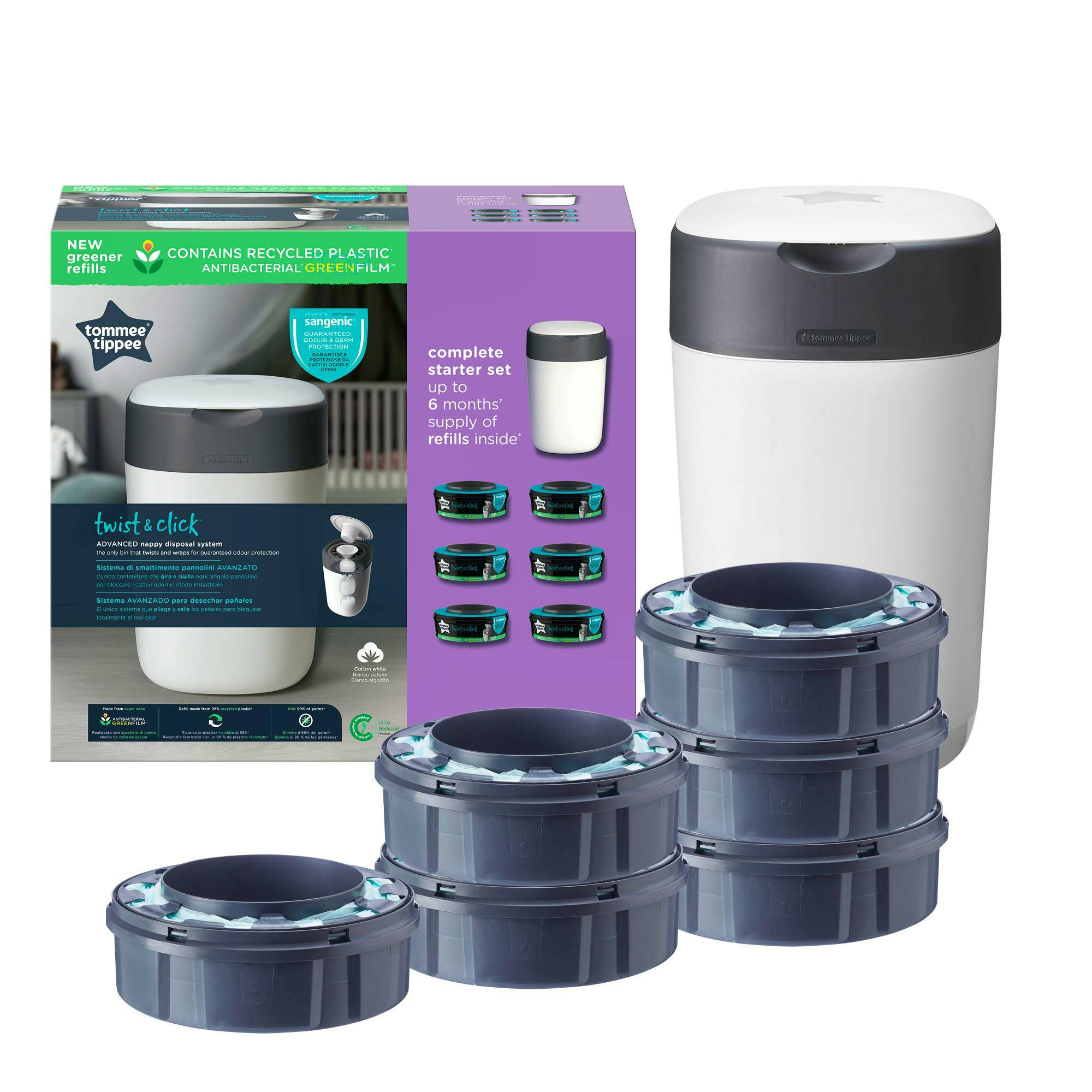 Tommee Tippee Sangenic Twist&Click White + Refills 1 pcs + 6 st