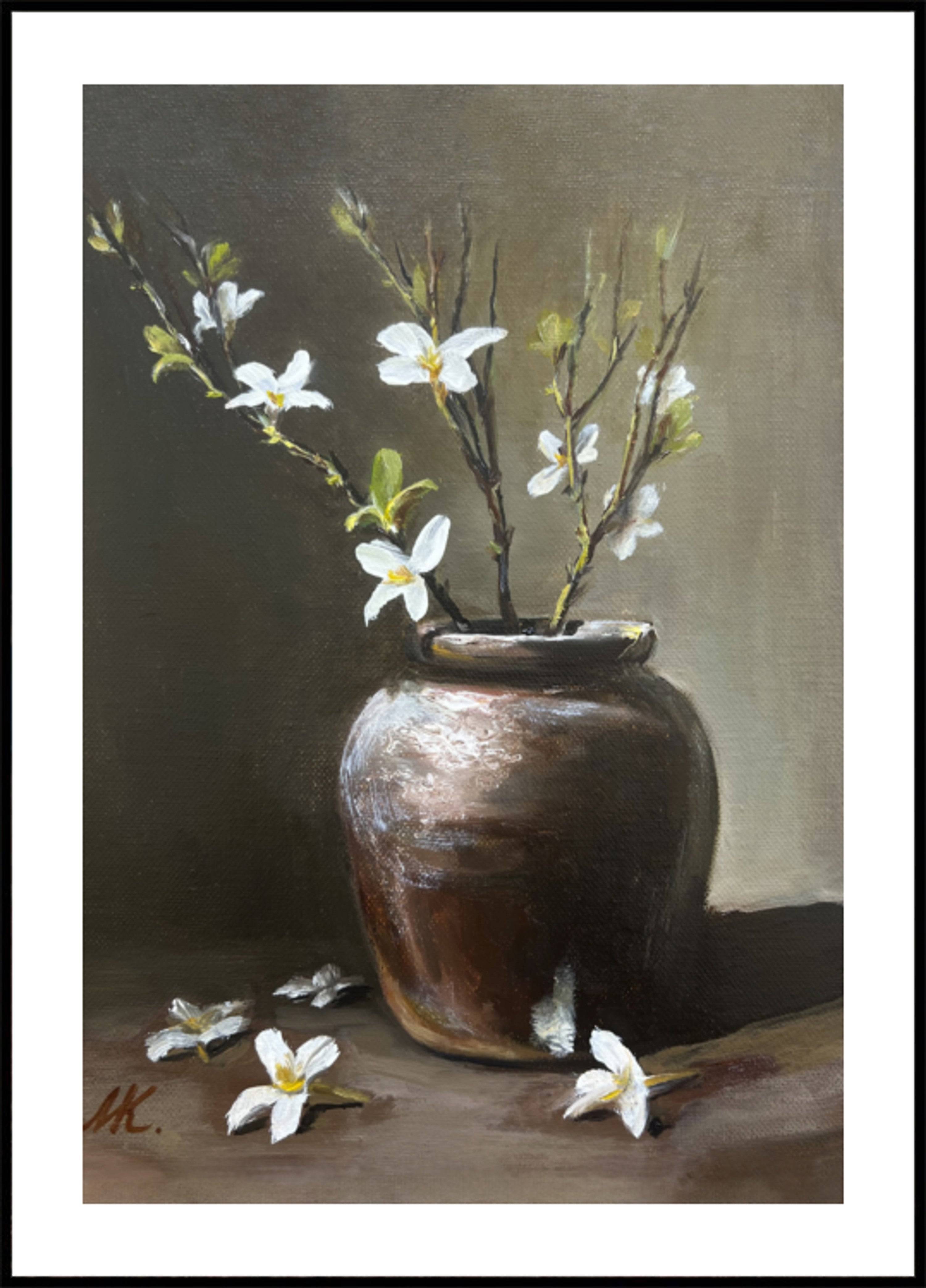 Rustic Vase White Flowers (40x50) - Plakater > Osorterade verk