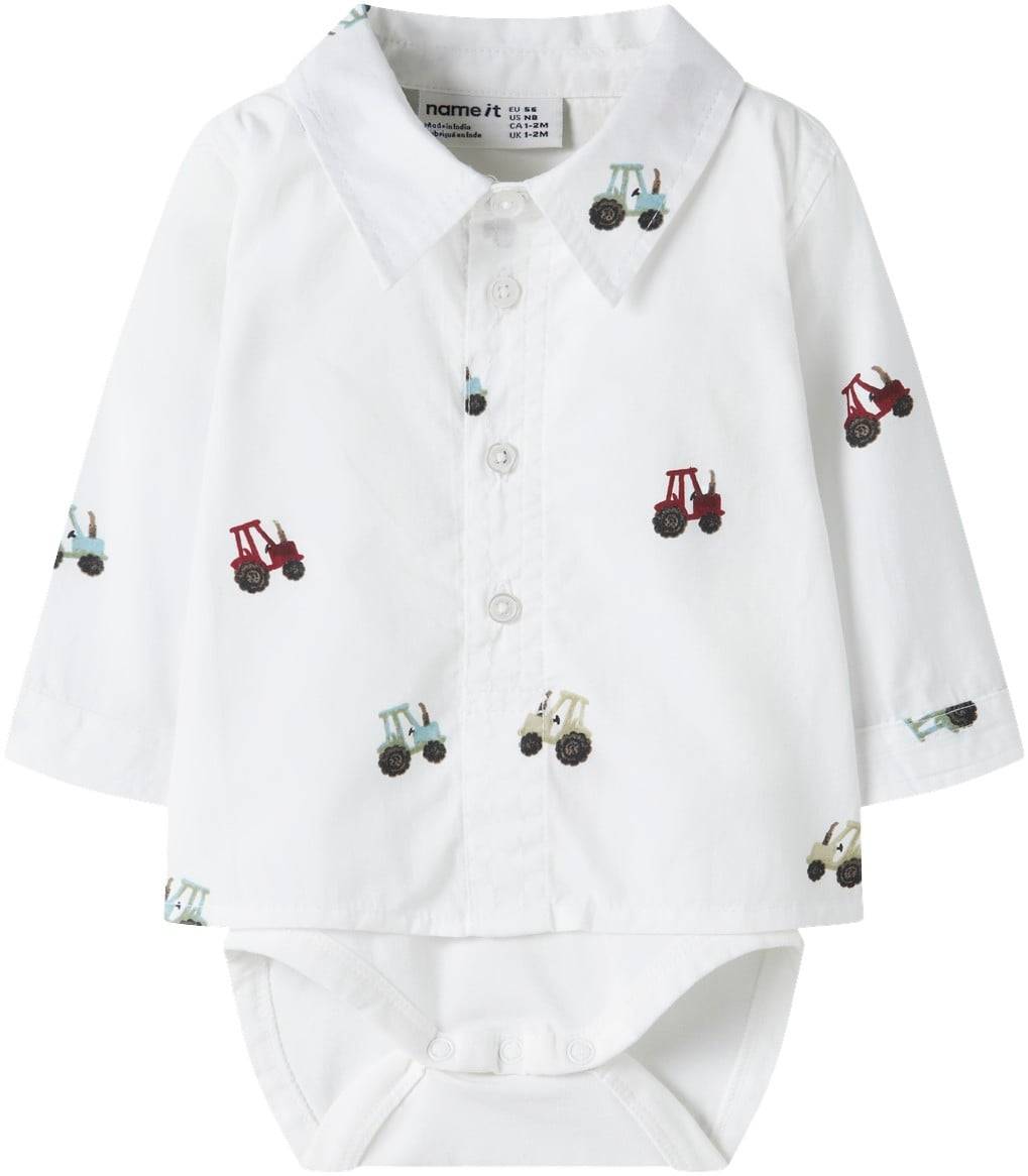 Name It Nbmractor LS Bodyshirt Stl. 86 unisex - Långärmad Body Från Magasin - Hvid (86)