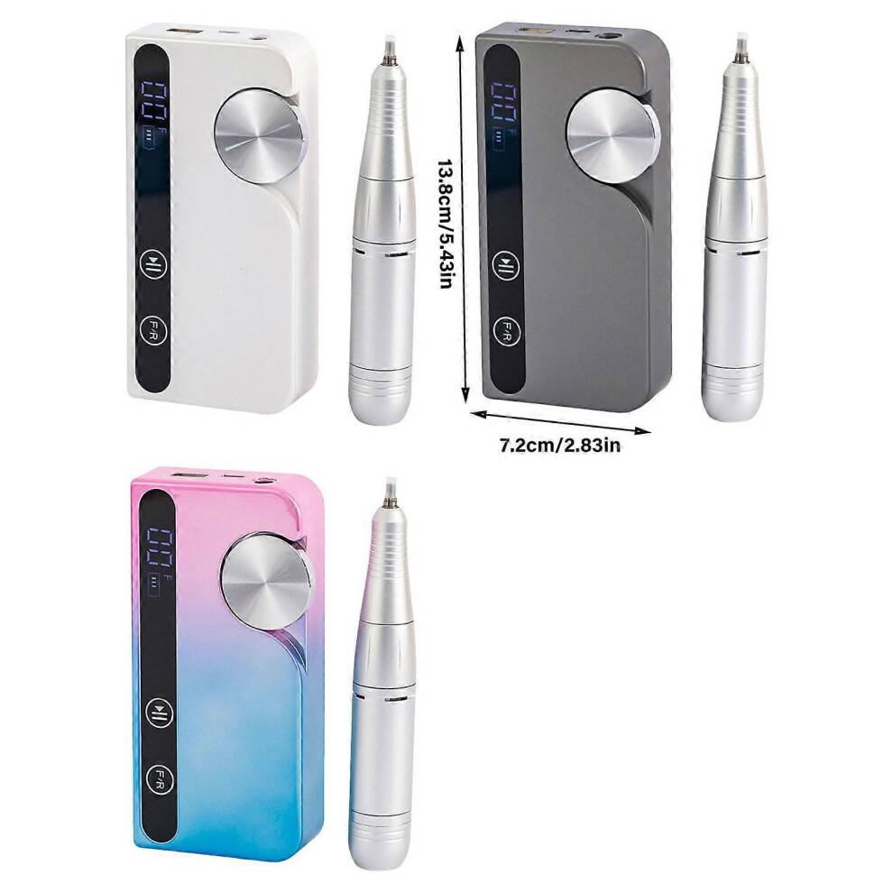 45000rpm Nail Drill Set Electric Nail Drill Machine Nail Polishing Machine with Nail Drill Bits Nail File Drill Set metallic gray