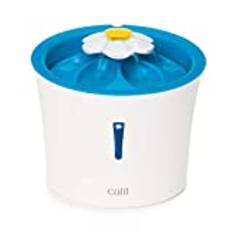Catit Flower Fountain, Blumentrinkbrunnen mit LED für Katzen, 3L, weiß/blau