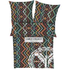Carlo Colucci, Home, unisex, M, Läder, Modernt Zigzag Design Sängkläderset