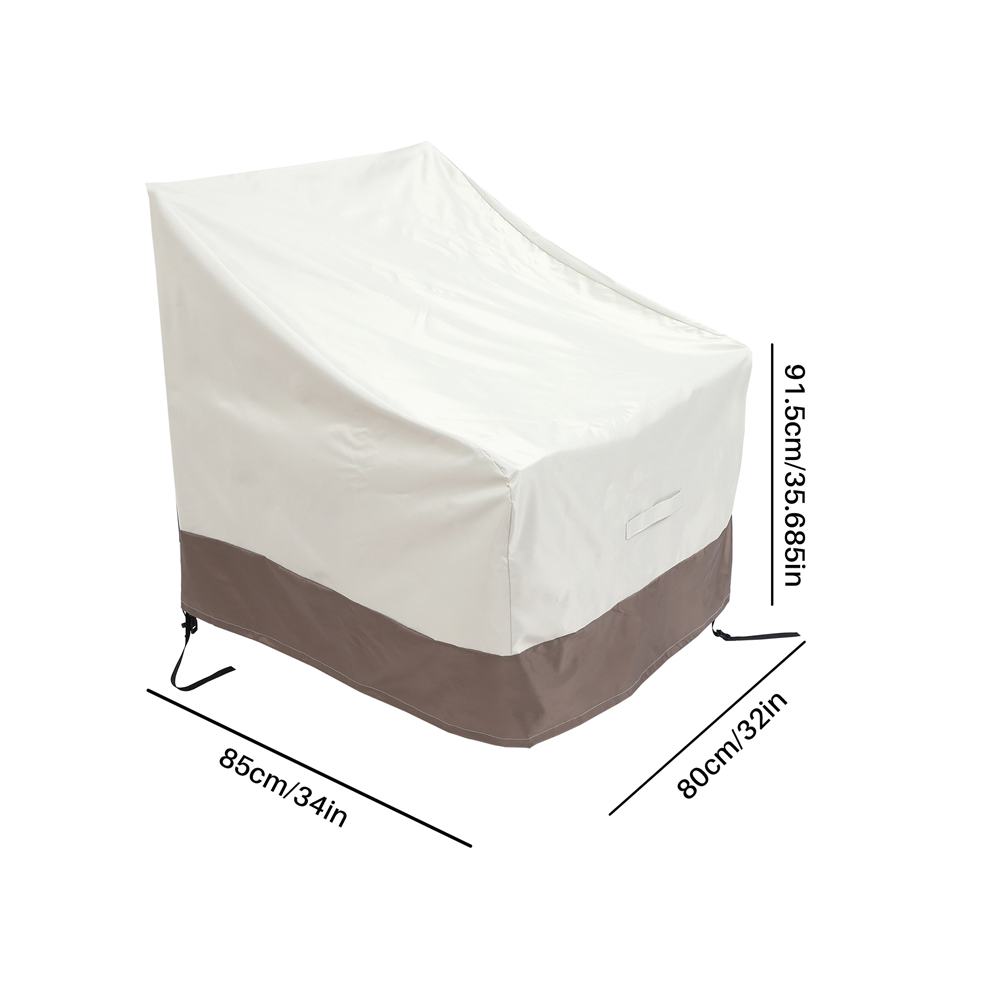 2-pak betræk til havestole, 89,5 x 91,5 x 91,5 cm, 420D, vandtætte betræk, beige