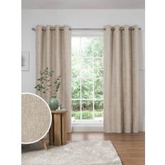 Next Natural Heavyweight Chenille Eyelet Lined Curtains