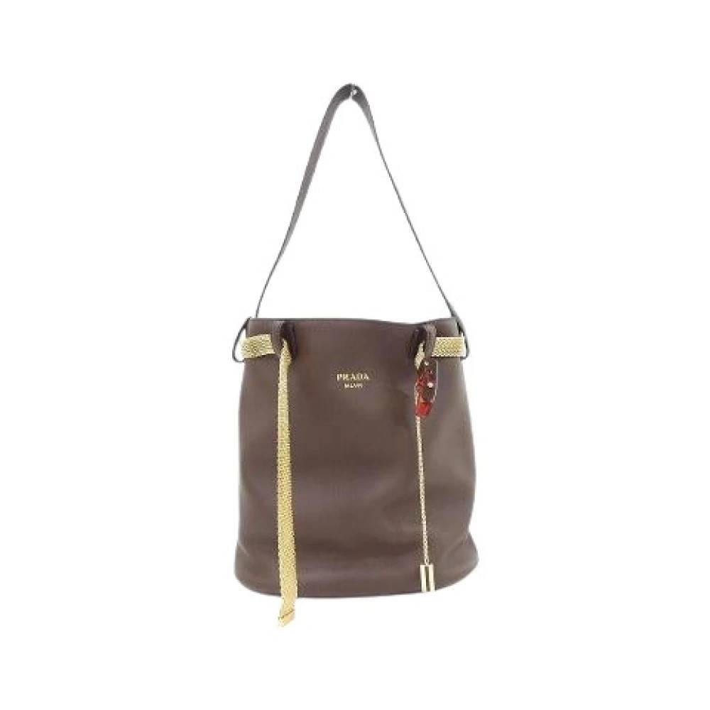 Prada Vintage Pre-owned Soft Grain Shoulder Bag - Vintage - Dame - Brun - ONE SIZE - Uld