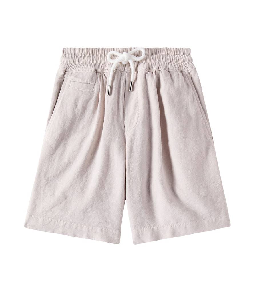 Brunello Cucinelli Kids Dyed linen-blend Bermuda shorts