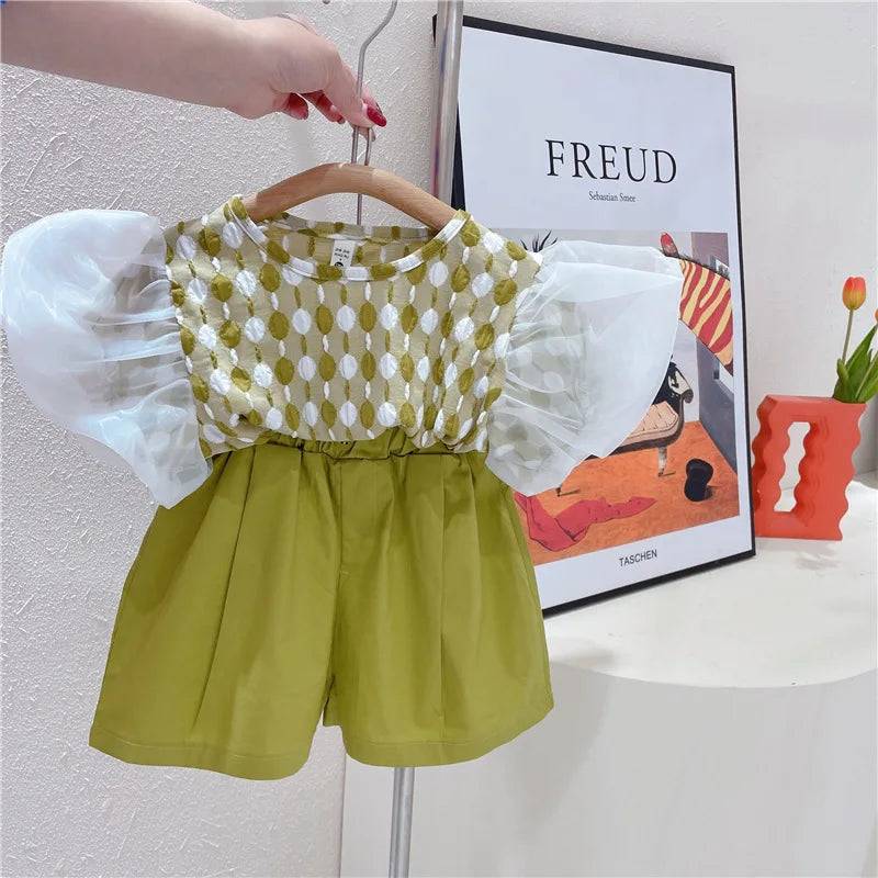 Mini Fashion™ - Trendigt & stilfullt - Sommarset Grön Vit / 116 (6 år) | Pedagogiska Träleksaker