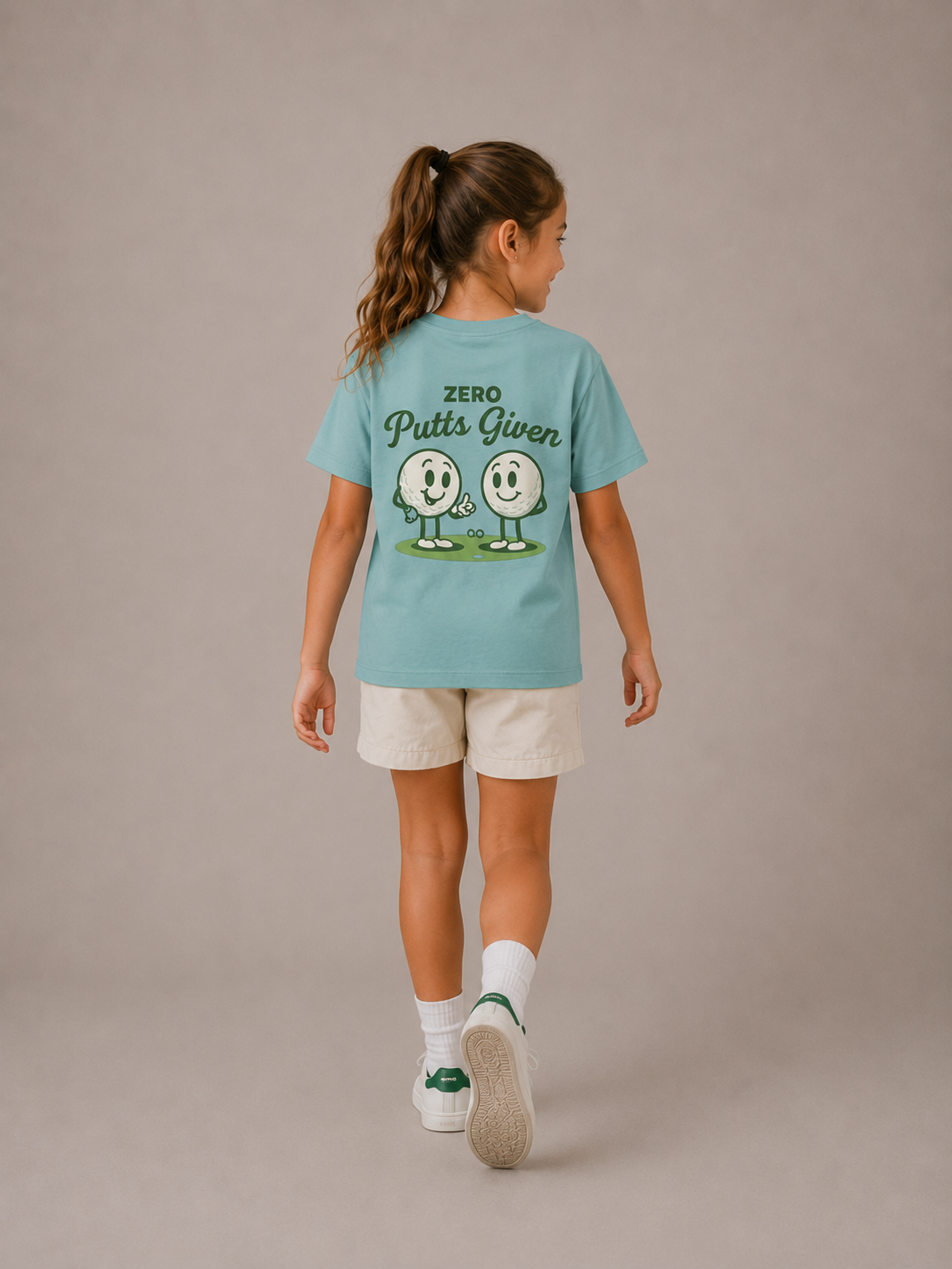 Zero putts given - Kids tee - Teal Monstera / 152-162 cl