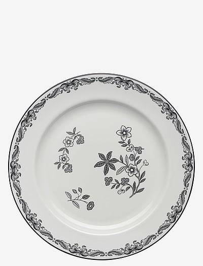 Rörstrand Ostindia Svart tallrik 27 cm - Tallrikar - GREY / white