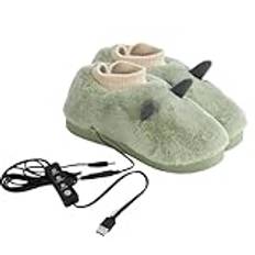 Qikam uppvärmda tofflor kvinnor | USB-uppvärmda inomhustofflor - varma uppladdningsbara varma tofflor, vinteruppvärmda tofflor för hem- och reseanvändning