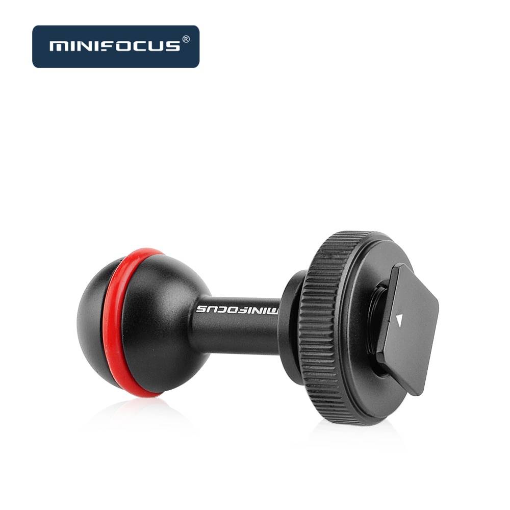 Minifocus kallsko kulfäste armbasadapter vridbar för dykhus armsystem undervattensfotografering