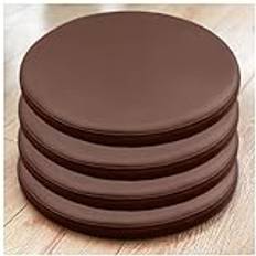 Vattentät Rund Stolsdyna/PU Läder Sittdyna, 1/2/4 Förpackningar Memory Foam Rund Stolsdyna Sittdyna For Matsal Vardagsrum Utomhus (Color : Brown, Size : 30 * 30CM(4Packs))