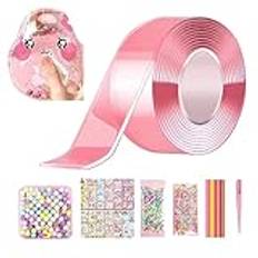 lomonmen Nano Tape Bubbles Kit, Magic Plastic Bubble Ball, Nano Tape Elastic Bubble DIY Craft Kit Mångsidig dubbelsidig tejp för barnfavoriter och fidgetleksaker (rosa)