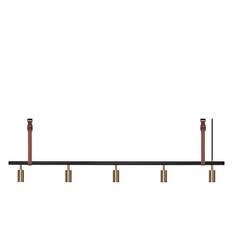 Rubn Long John Pendel - 5 spots - Black-Brass - Natur
