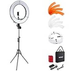 NEEWER Ringljus med stativ set: 45 cm utomhus 55 W 5 600 K dimbar LED-ringlampa med Bluetooth fjärrkontroll 75 W ringljus mjukt skydd för mobiltelefon/kamera för YouTube TikTok Self porträtt foto
