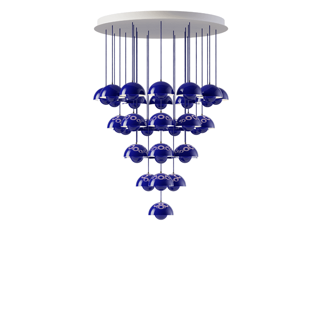 &Tradition Flowerpot Vp10 Ljuskrona 31 St Ø89 Cobalt Blue - Ljuskronor & Takkronor Aluminium Koboltblå - 137167A178