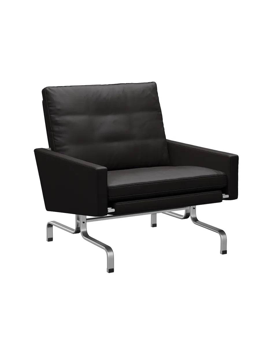 PK31 Loungestol af Poul Kjærholm Aura læder / Sort-brun - Jacobsen Plus